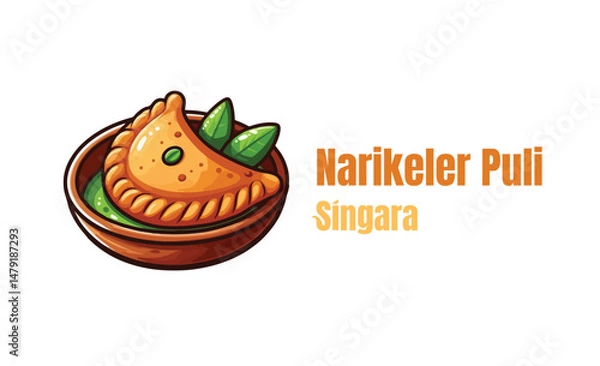 Obraz narikeler puli and singara vector