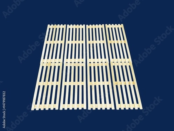 Fototapeta The dark blue background in the picture is cream colored wooden slats used for walkways and animal shelter walls. They are wooden slats that are convenient to use in the home and have beautiful.