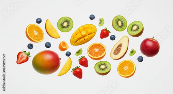 Obraz Fresh Citrus Fruits: Grapefruit and Oranges