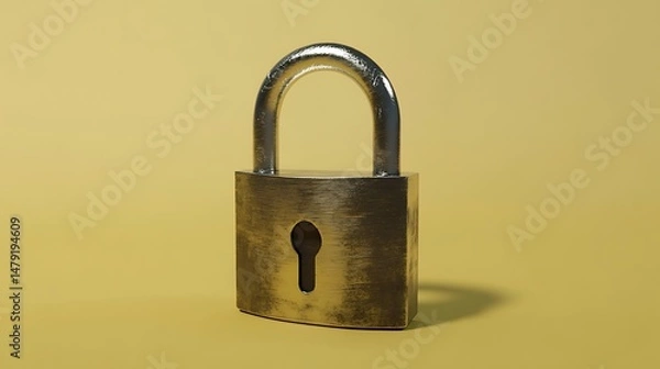 Fototapeta Secure your data with this detailed padlock graphic representing digital security and safety.