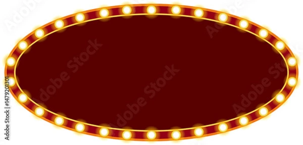 Obraz Vintage Glowing Billboard Frame - Oval