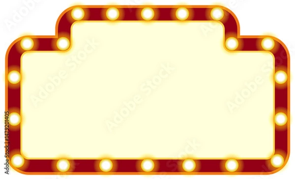 Obraz Retro Lamp Light Billboard Frame - Rectangle 
