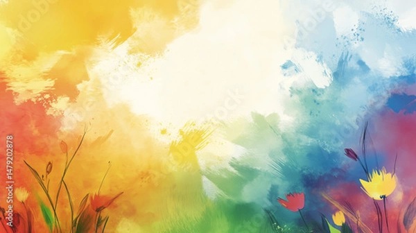 Fototapeta powerpoint background, child, cartoon, hand drawing, colorful