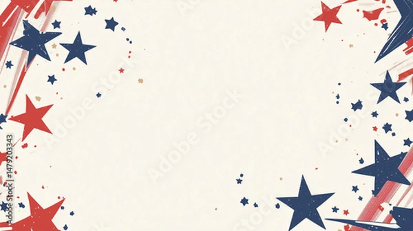 Fototapeta july the 4th, powerpoint background, celebration, minimalism