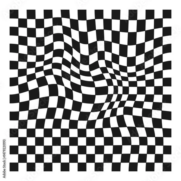 Fototapeta Checkered distorted element