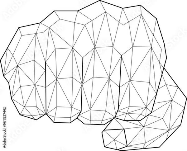 Fototapeta Wireframe Hand, Technology illustration.