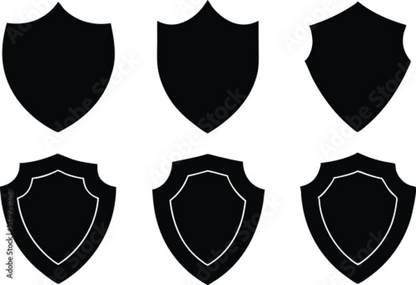 Fototapeta shield vector illustration set,  shield symbol, shield icon