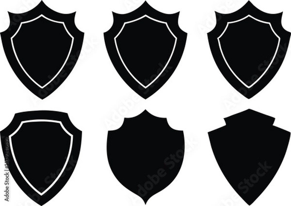 Fototapeta shield vector illustration set,  shield symbol, shield icon