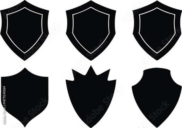 Fototapeta shield vector illustration set,  shield symbol, shield icon