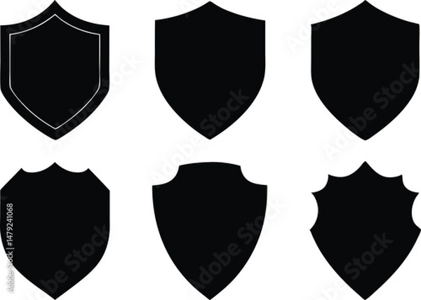 Fototapeta shield vector illustration set,  shield symbol, shield icon