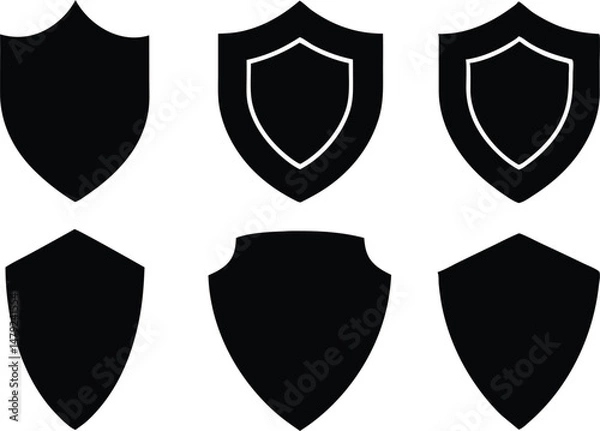 Fototapeta shield vector illustration set,  shield symbol, shield icon