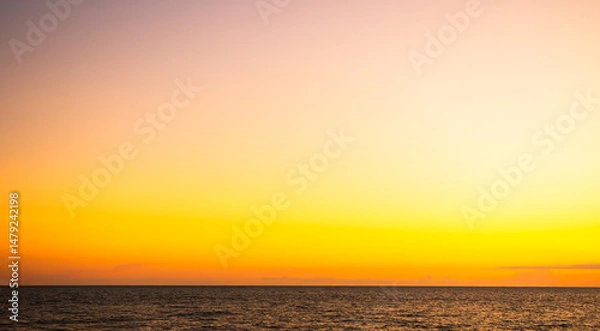 Fototapeta Sky sunset evening sunrise cloud weather dramatic landscape goldent and indigo color gradient pastel horizon, twilight yellow golden reflection morning nature environment energy ecosystem change.