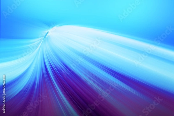 Fototapeta Modern bright abstract dynamic line wave soft light gradient dark blue purple on blue background design for graphics pattern web illustration technology digital wallpaper template poster banner