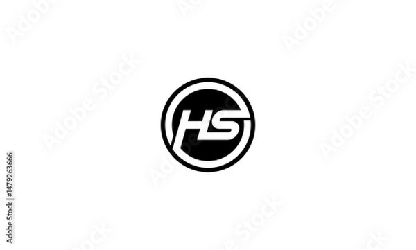 Fototapeta HS initial letters, monogram logo