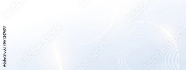 Fototapeta White concentric circles on light blue background suitable for design projects, digital art, backgrounds, textures, patterns, and abstract concepts.