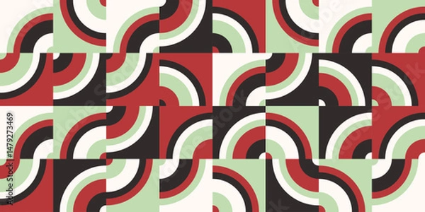 Obraz abstract bauhaus pattern background, with circle shape pattern with vintage color