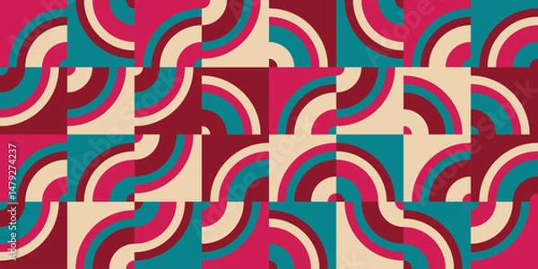 Obraz abstract bauhaus pattern background, with circle shape pattern with vintage color