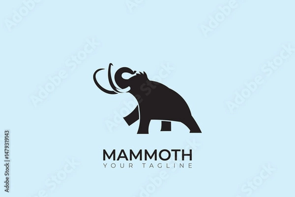 Fototapeta Abstract mammoth silhouette logo, mammoth head logo design, mammoth vector template