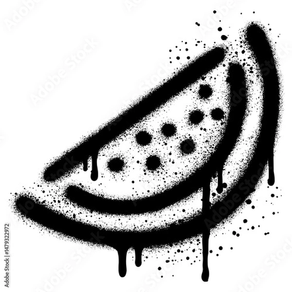 Fototapeta Watermelon in graffiti style on white background