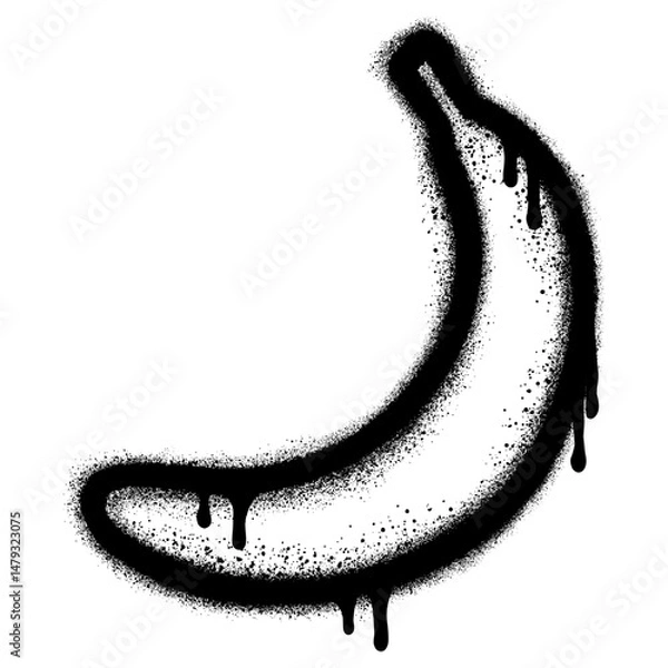 Fototapeta Spray Painted Graffiti banana Sprayed isolated with a white background.