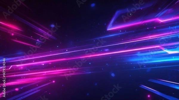 Fototapeta A stunning image of futuristic esport background for gaming live streaming. Esport game tournament competition neon banner.