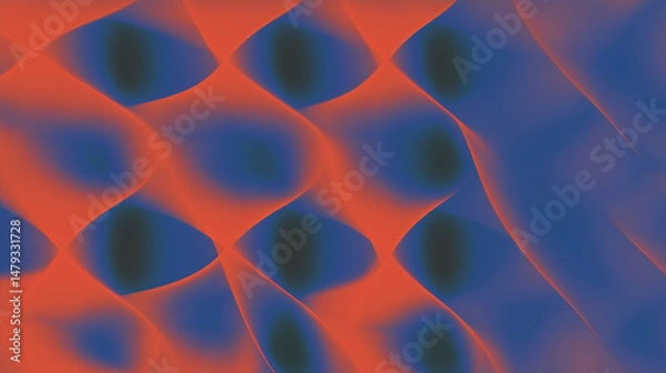 Obraz Abstract background with orange and blue cluster shapes and gradients with otherworldly effect