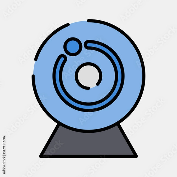 Fototapeta Icon camera. Computer components elements. Icon in filled line style.
