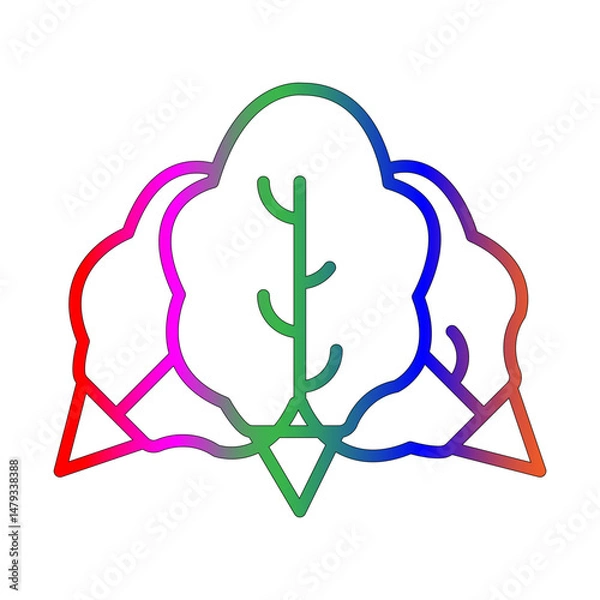 Fototapeta Lettuce line gradient icon