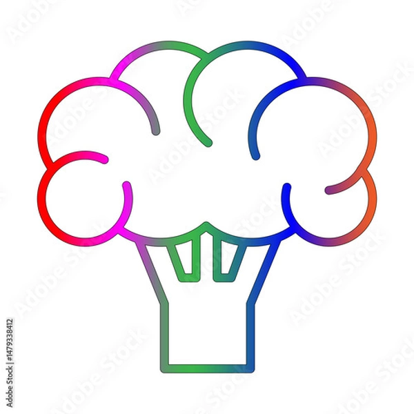 Fototapeta Cauliflower line gradient icon