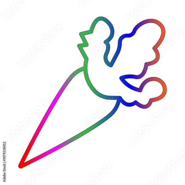 Fototapeta Radish line gradient icon