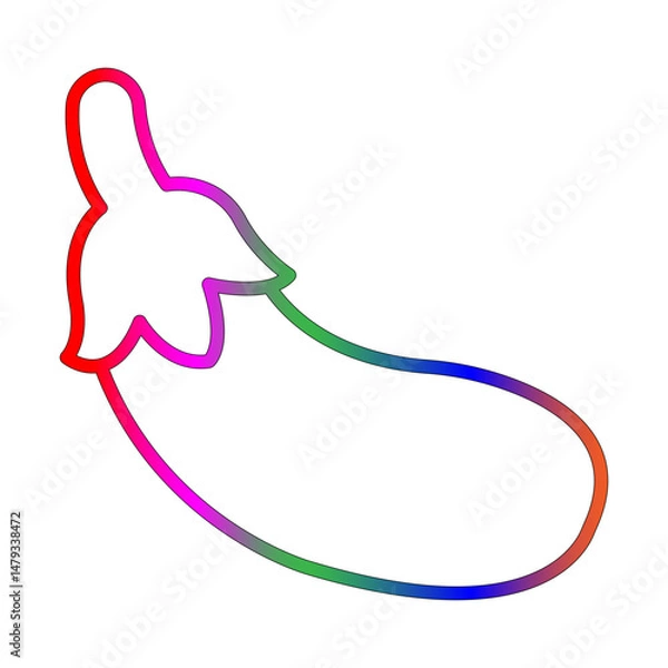 Fototapeta Eggplant line gradient icon