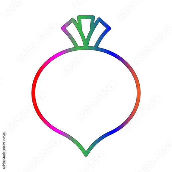 Fototapeta Beetroot line gradient icon