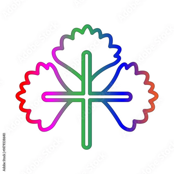 Fototapeta Cilantro line gradient icon