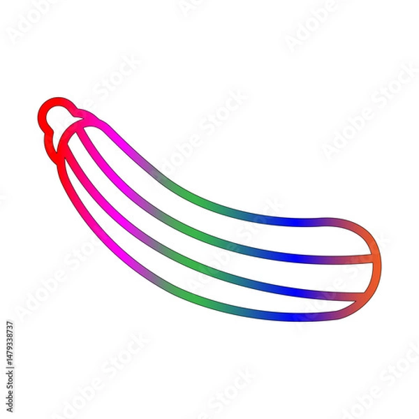 Fototapeta Zucchini line gradient icon
