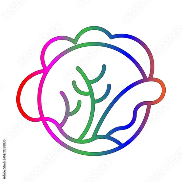 Fototapeta Radicchio line gradient icon