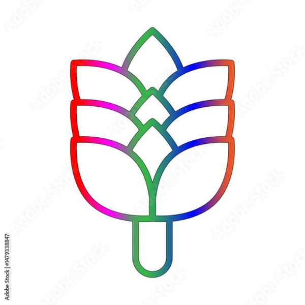 Fototapeta Artichoke line gradient icon