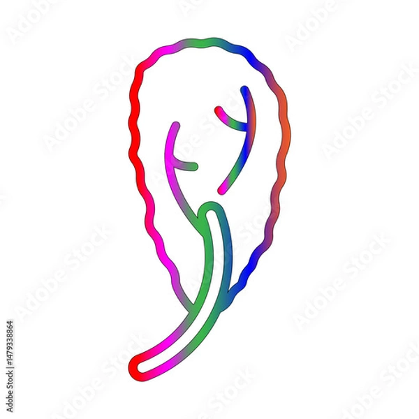 Fototapeta Swiss chard line gradient icon