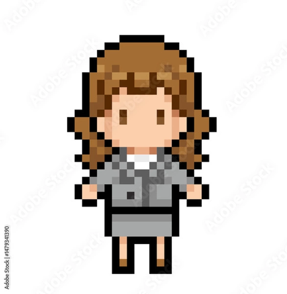 Obraz ドット絵のビジネスウーマン