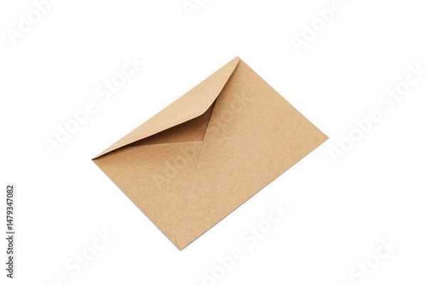 Obraz Brown kraft envelope on a white background.