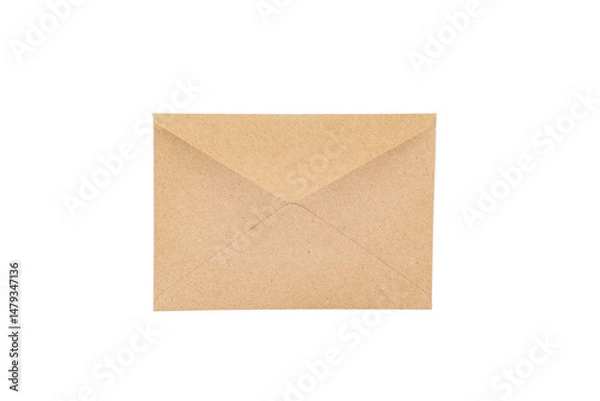 Obraz Brown kraft envelope on a white background.