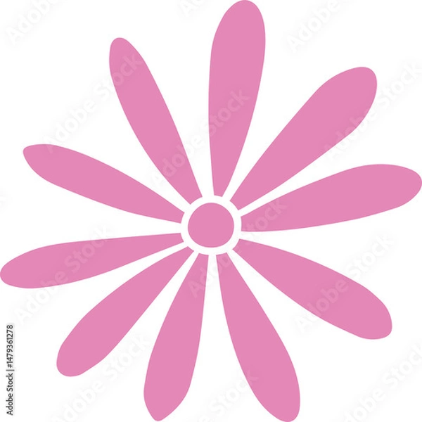 Fototapeta Flower Icon Design PNG – Elegant Floral Symbol with Transparent Background, Simple Flower Illustration