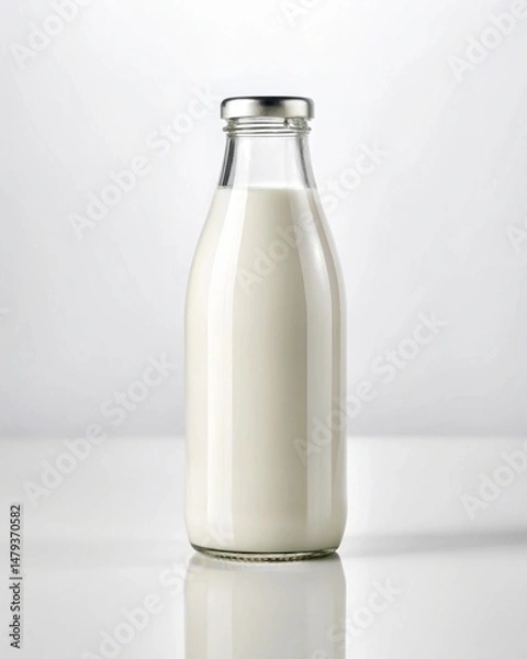 Fototapeta Studio-Quality Image of Milk Bottle 8K Mockup for Design Projects