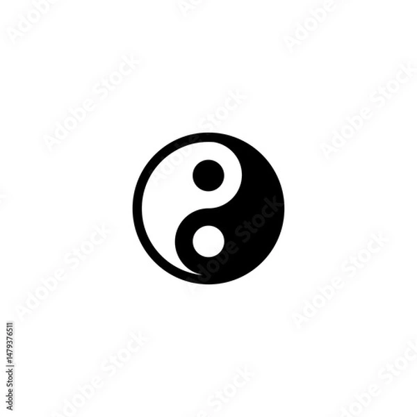 Obraz Classic black and white yin yang symbol representing duality and equilibrium