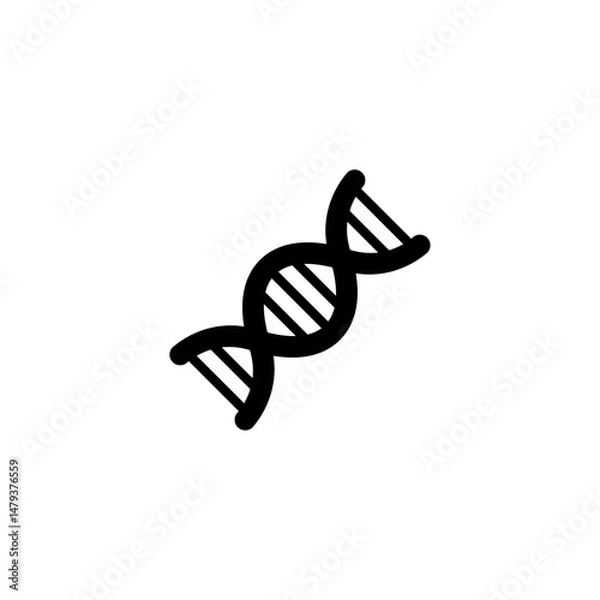 Obraz Minimalist black silhouette of a DNA double helix strand for science-related designs