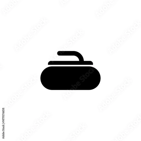 Obraz Black silhouette of a curling stone for winter sports and Olympic game concepts