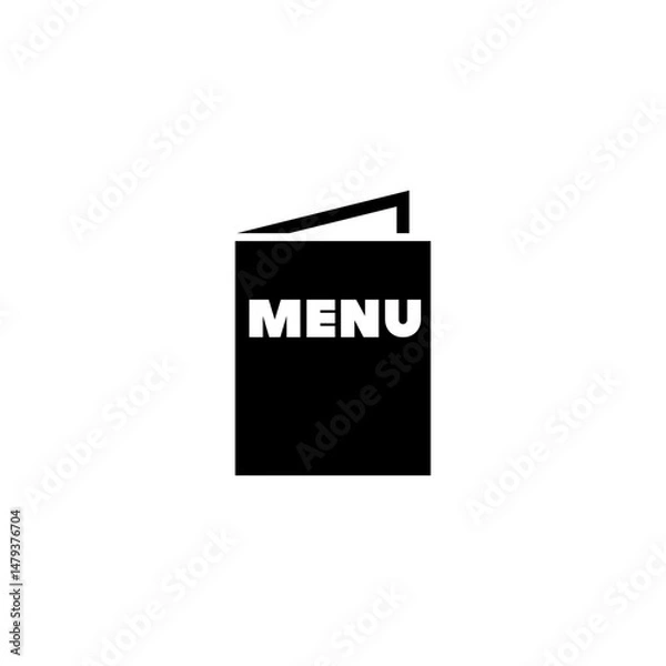 Obraz Black silhouette of an open menu booklet for restaurant and dining concepts
