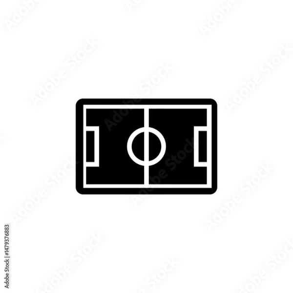 Obraz Black silhouette of a soccer field layout for sports and game strategy concepts