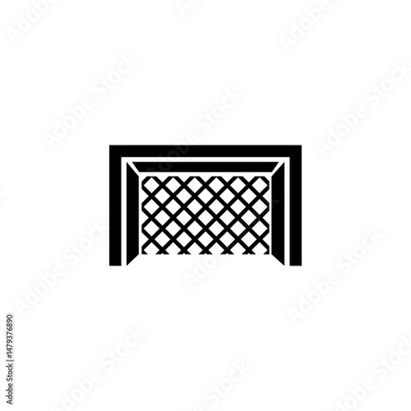 Obraz Black silhouette of a soccer goal with net for sports and game concepts