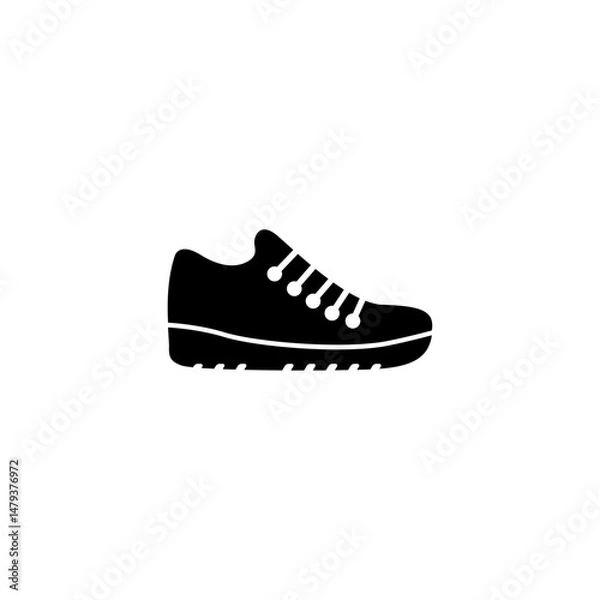 Obraz Black silhouette of a sneaker or athletic shoe for sports and fashion concepts