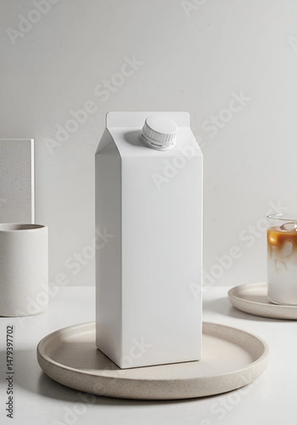 Obraz Blank carton of milk, studio shot